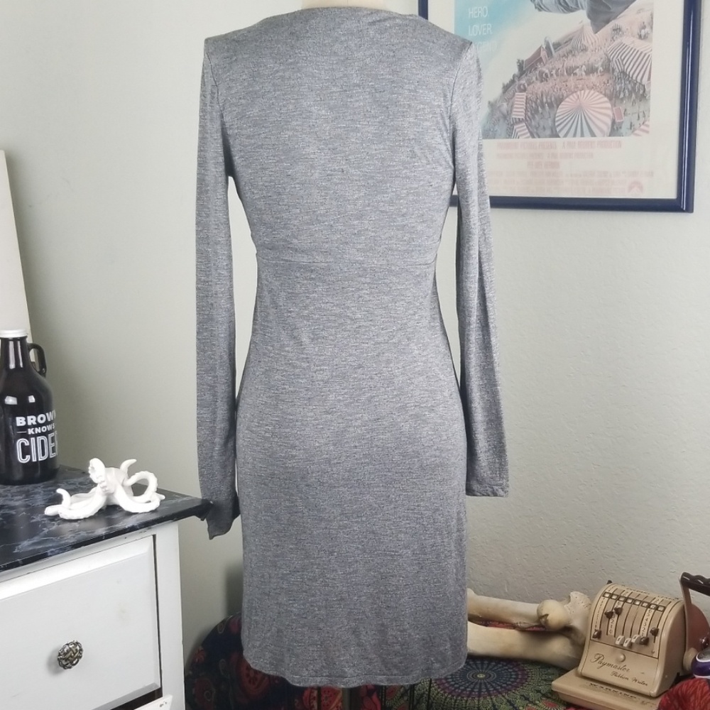 Athleta Heather Grey Wrap Around Long Sleeve Dress - Picture 6 of 8
